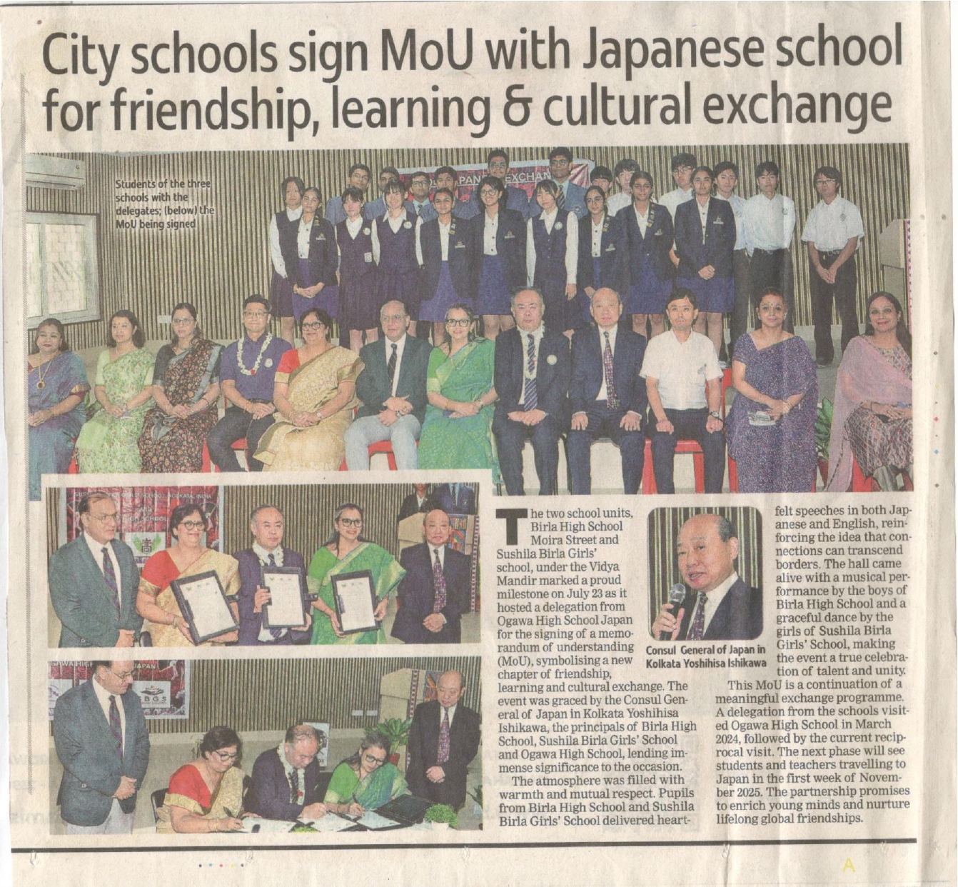 MoU with Japanese School