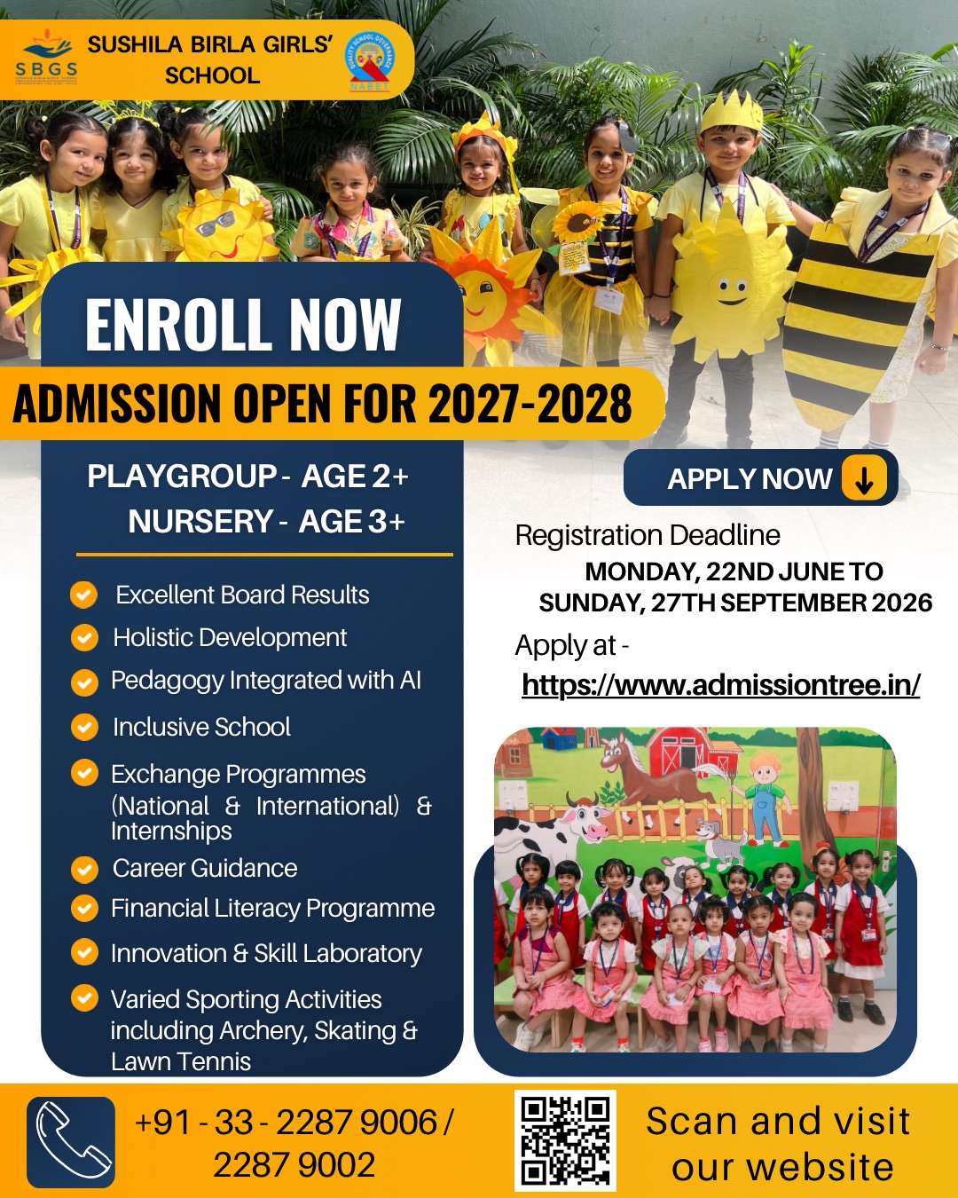 Admission in Playgroup and Nursery