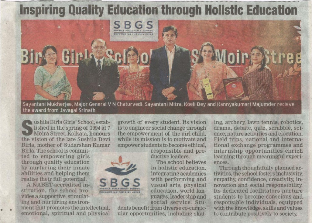 The Times of India Award - Holistic Education