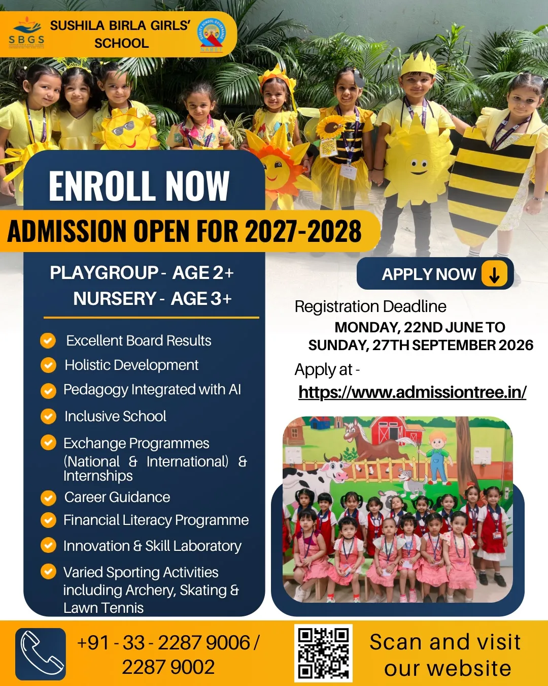 Admission in Playgroup and Nursery